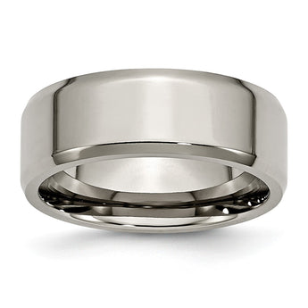 Titanium Beveled Edge 8mm Polished Band