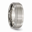 Titanium Double Step Ridged Edge 8mm Satin and Polished Band