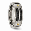 Titanium Grooved Black & Yellow IP-plated 8mm Brushed Band