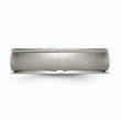 Titanium Ridged Edge 6mm Satin and Polished Band