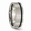 Titanium Black Rubber Flat 7mm Brushed Band