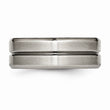 Titanium Grooved Beveled Edge 8mm Brushed and Polished Band