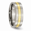 Titanium Yellow IP-plated Grooved 7mm Polished Band
