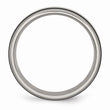 Titanium Grooved Sterling Silver Inlay 6mm Brushed/Polished Band