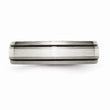 Titanium Grooved Sterling Silver Inlay 6mm Brushed/Polished Band