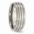 Titanium Grooved 8mm Brushed and Polished Band