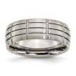 Titanium Grooved 8mm Brushed and Polished Band