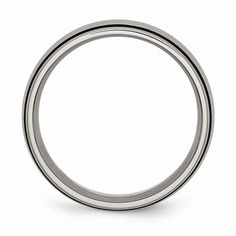 Titanium Black Rubber 8mm Brushed Band