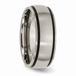 Titanium Black Rubber 8mm Brushed Band