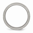 Titanium Grooved Ridged Edge 8mm Satin and Polished Band