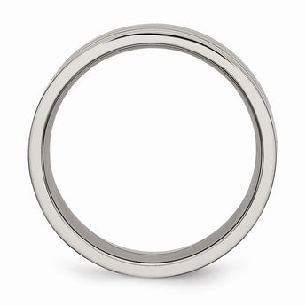 Titanium Grooved 8mm Brushed and Polished Band