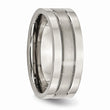 Titanium Grooved 8mm Brushed and Polished Band