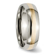 Titanium 14k Yellow Inlay 6mm Polished Band
