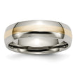 Titanium 14k Yellow Inlay 6mm Polished Band