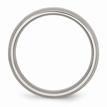 Titanium Grooved 6mm Brushed and Polished Band