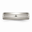 Titanium Grooved 6mm Brushed and Polished Band