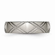 Titanium Criss-cross Design 6mm Brushed and Polished Band