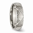 Titanium Criss-cross Design 6mm Brushed and Polished Band