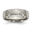 Titanium Criss-cross Design 6mm Brushed and Polished Band