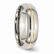 Titanium Yellow IP-plated Grooved 6mm Polished Band