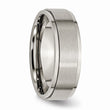 Titanium Ridged Edge 7mm Brushed and Polished Band