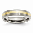 Titanium 14k Yellow Inlay 5mm Brushed Band