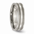 Titanium Grooved 6mm Brushed and Polished Band