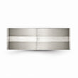 Titanium Sterling Silver Inlay Flat 8mm Brushed Band