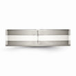 Titanium Sterling Silver Inlay Flat 6mm Polished Band