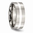 Titanium Sterling Silver Inlay Flat 8mm Polished Band