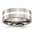 Titanium Sterling Silver Inlay Flat 8mm Polished Band