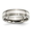 Titanium Sterling Silver Inlay 6mm Brushed Band
