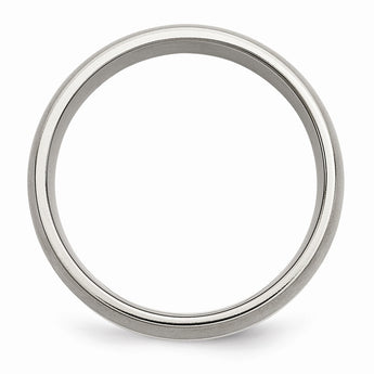 Titanium Sterling Silver Inlay 8mm Brushed Band