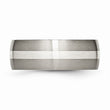 Titanium Sterling Silver Inlay 8mm Brushed Band