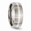 Titanium Sterling Silver Inlay 8mm Brushed Band