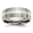 Titanium Sterling Silver Inlay 8mm Brushed Band