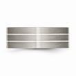 Titanium Sterling Silver Inlay Flat 8mm Brushed Band