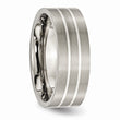 Titanium Sterling Silver Inlay Flat 8mm Brushed Band