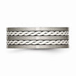 Titanium Sterling Silver Braided Inlay 8mm Brushed and Antiqued Band