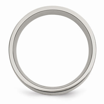 Titanium Flat 14k Yellow Inlay 8mm Brushed Band
