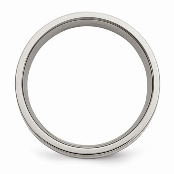 Titanium 14k Yellow Inlay Flat 6mm Polished Band