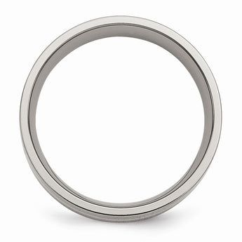 Titanium 14k Yellow Inlay Flat 8mm Polished Band