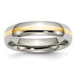 Titanium 14k Yellow Inlay 5mm Polished Band