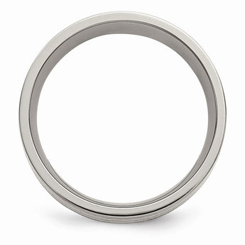 Titanium 14k Yellow Inlay Flat 8mm Polished Band