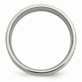 Titanium 14k Yellow Inlay Flat 8mm Polished Band