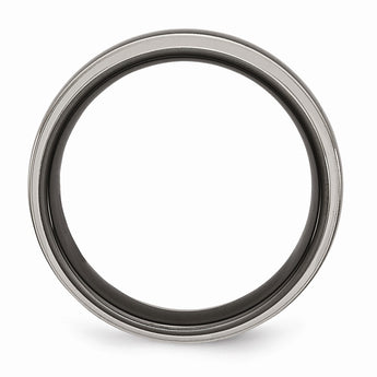 Titanium Black Ti Two-tone 7mm Polished Band