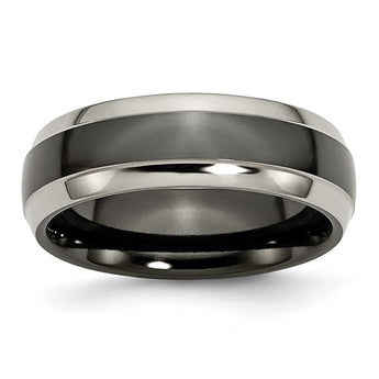 Titanium Black Ti Two-tone 7mm Polished Band