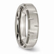 Titanium Beveled Edge Notched 6mm Brushed Band