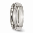 Titanium Ridged Edge 6mm Polished Band