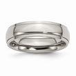 Titanium Ridged Edge 6mm Polished Band